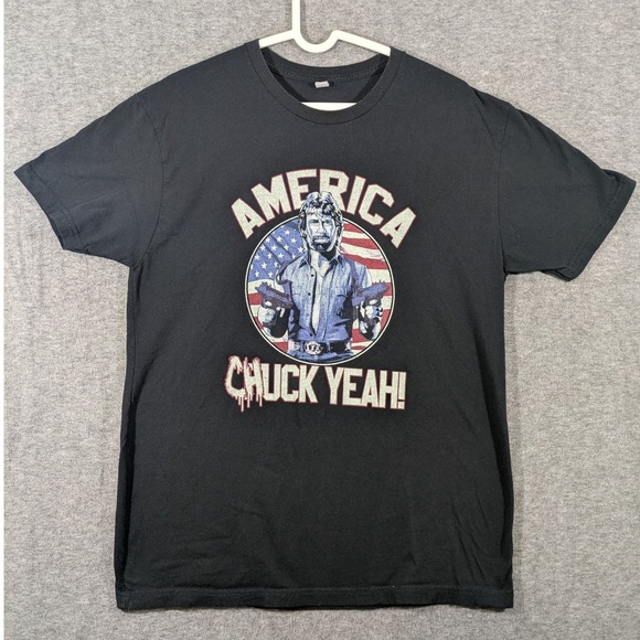 Next Level Apparel Other - America Chuck Norris Black 100% Cotton Crew Neck Short Sleeve T-shirt Men Size L